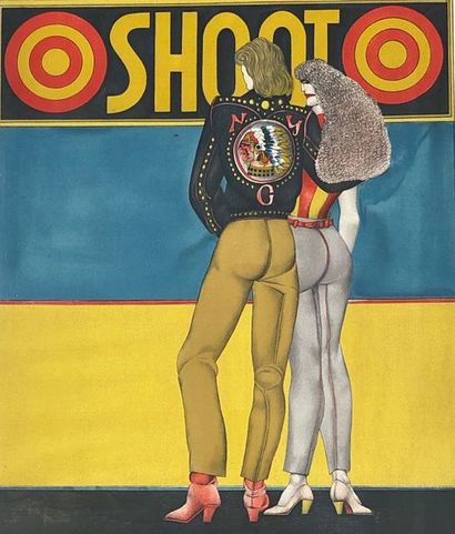 LINDNER (Richard). "Shoot" (1971). Color lithograph, just. XLIII/LXXV, signed in...