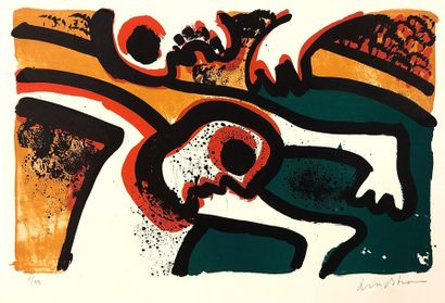 LINDSTRÖM (Bengt). Untitled. Colour lithograph printed on wove paper, just. 1/99...