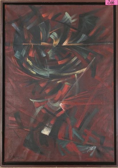 LUCAS (Richard). "Exorcism" (1958). Oil on canvas, titled, dated, signed in the lower...