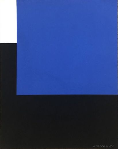 null NEMOURS (Aurélie). "Espace bleu" (1956). Sérigraphie en couleurs tirée sur papier...