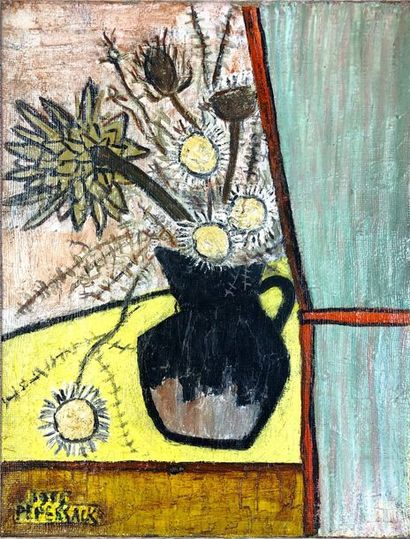 PEPERSACK (Louise). "Still Life" 1957). Oil on canvas, dated and signed in the lower...