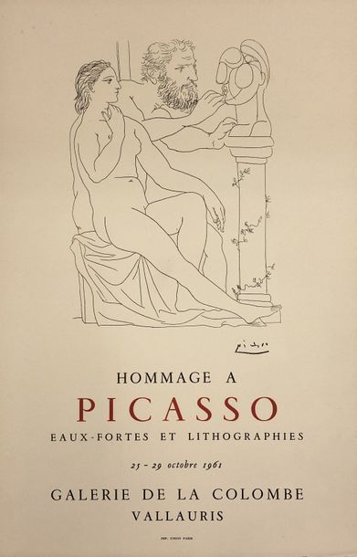 PICASSO (d'après Pablo). "Hommage à Picasso. Eaux-fortes et lithographies" (1961)....