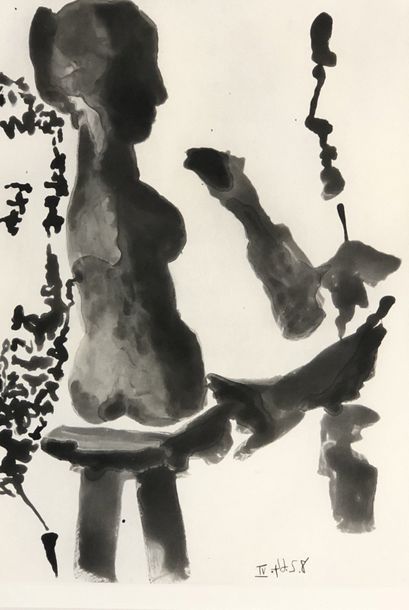PICASSO (d'après Pablo). "Quicksand" (1964). Aquatint drawn by Crommelynck on Rives...