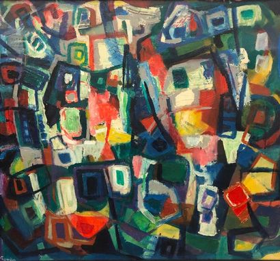 null RONDA (Arent). "Warffum" (1972). Oil on canvas, titled, dated and signed in...
