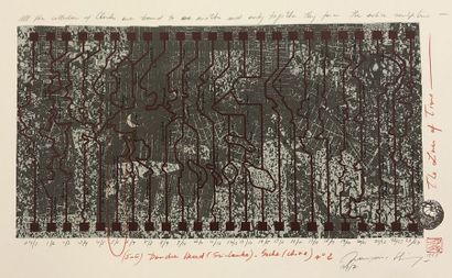 null SCHEIN (Françoise). "The Lines of Time" (1988). Lithograph in colours, titled,...