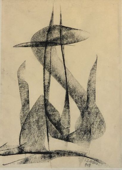 null SZABO (Laszlo). "Composition". Pastel on paper, signed in the lower right corner,...