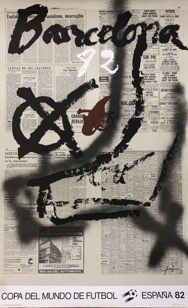 TÀPIES (Antoni). "Barcelona 82" [Poster for the 1982 World Cup football tournament]....