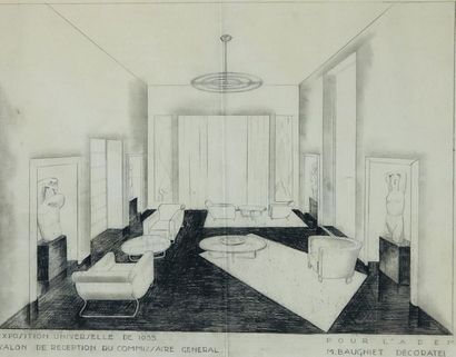 BAUGNIET (Marcel-Louis). "1935 World's Fair - Commissioner General's Reception Room"...