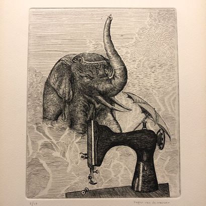 VAN DE WOUWER (Roger). Complete set of 10 original etchings in black printed on Arches...