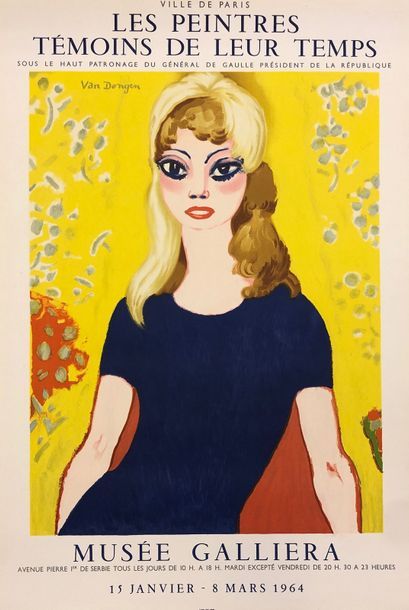 VAN DONGEN (Kees). "Brigitte Bardot" (1964). Poster created for the annual exhibition...