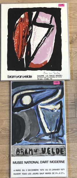 VAN VELDE (Bram). Poster (1972). Silkscreen print in colours made for his exhibition...