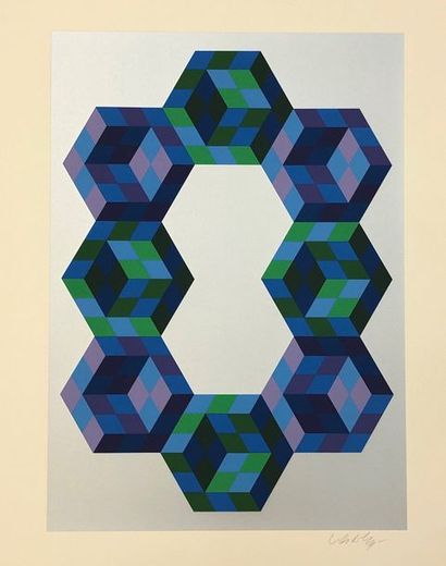 VASARELY (Victor). "Biome" (1988). Silkscreen in colours on wove paper, signed in...