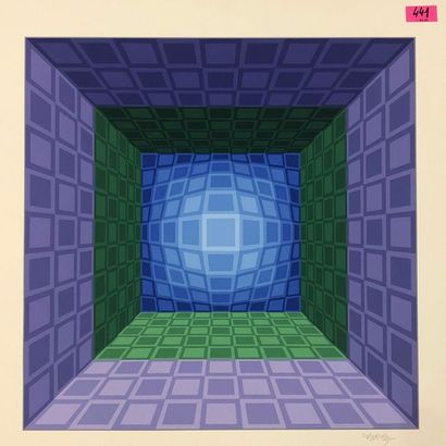 VASARELY (Victor). "Dorlac" (1989). Silkscreen in colours on wove paper, signed in...