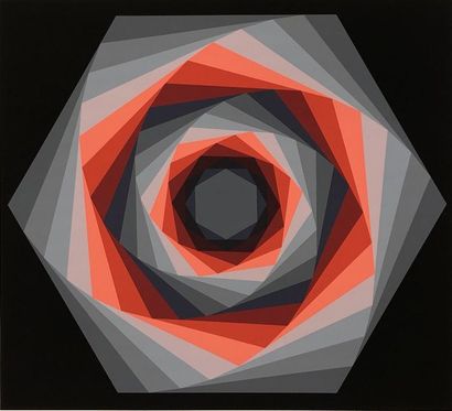VASARELY (Victor). "Kaglo III" (1989). Silkscreen in colours on wove paper, signed...