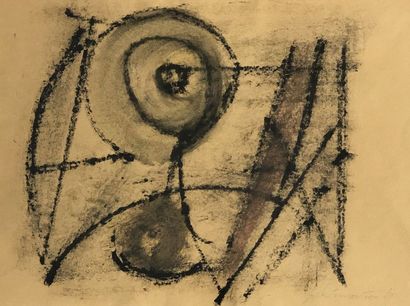 WOUTERMAERTENS (Jacques). "Composition" (1969). Pastel on paper, dated and signed...