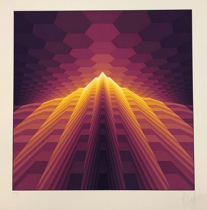 null YVARAL (Jean-Pierre). "Pyramid Horizon". Colour silkscreen printed on vellum...
