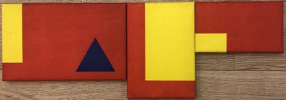 BAUWERAERTS (Jean-Jacques). "PG #22". Triptych. Oil on canvas composed of three parts,...