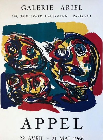 APPEL (Karel). Affiche (1966). Lithographie en couleurs réalisée pour son exposition...