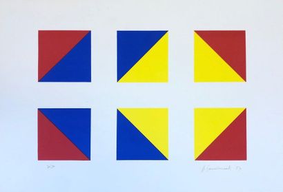 BAUWERAERTS (Jean-Jacques). "Six faces pour un cube" (1987). Sérigraphie originale...