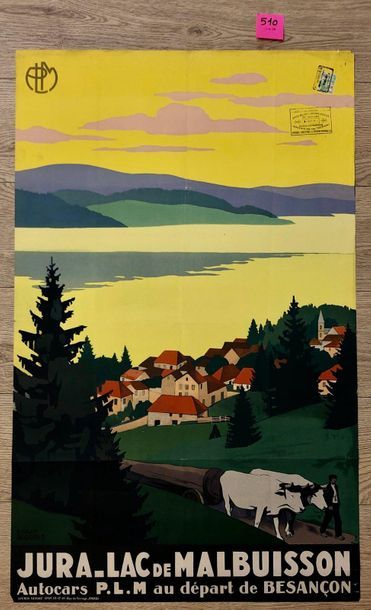 null BRODERS (Roger). "Jura - Lac de Malbuisson" (vers 1930). Lithographie en couleurs....