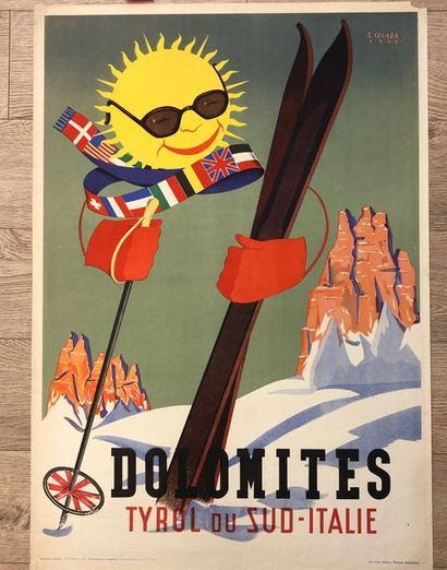 null CELADA (Gastone). "Dolomites, Tyrol du Sud Italie" (1949). Planche en quadrichromie....