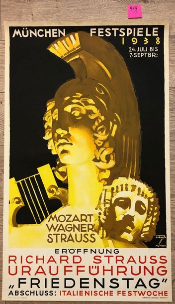 null HOLWEIN (Ludwig). "München Festspiele" (1938). Lithographie en couleurs. München,...