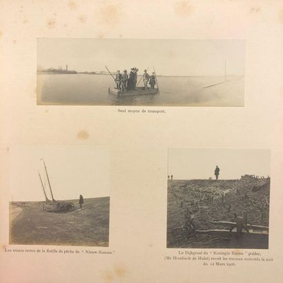 null The Floods in Zeeland, March 12, 1906. Album with 30 photographs with printed...