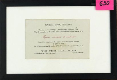BROODTHAERS (Marcel). "Figures anciennes et modernes" (1971). Carton d'invitation...