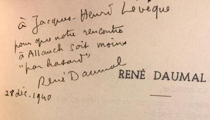 DAUMAL (René). La Guerre sainte. Alger, Fontaine, "Analecta", 1940, plaquette 8°,...