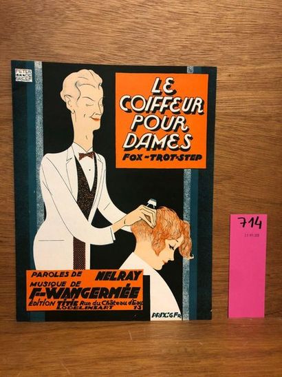 DE GREEF (Peter). "Le Coiffeur pour dames". Partition pour piano illustrée en lithographie...