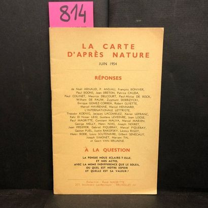 MAGRITTE.- "La Carte d'après nature". Numéro spécial. Brux., René Magritte, juin...