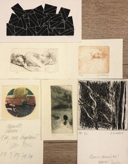 [Artistes belges].- Ensemble de 13 lithographies, sérigraphies ou eaux-fortes, sous...