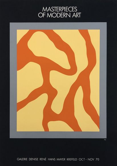 ARP (Jean). 海报（1970年）。彩色丝网印刷在厚纸上，为她在Galerie Denise René的展览编辑。尺寸 : 84 x 59 cm.