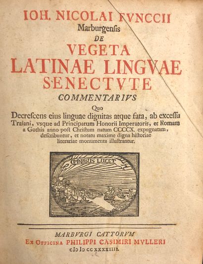 null FUNCK (Johann Nicolaus). De vegeta latinae linguae senectute : commentarius...