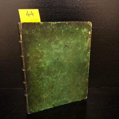 ROUSSEAU (Jean-Baptiste). 卢梭先生的《神圣的颂歌》，脱离了他的作品主体。布鲁塞尔，Gilles Strykwant，1738年，4°，[6]-108页，当时的全绿色牛皮纸，镀金边（装订时上了一层面包师的釉，边缘发黑，变褐，有雀斑）。罕见的。让-巴蒂斯特-卢梭（Jean...