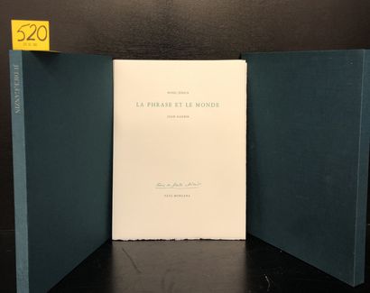 null JUDICE (Nuno).句子与世界。照片由Julie Gazin拍摄。蒙彼利埃，Fata Morgana，"Hôtel du grand miroir"，1994年，小册子，32页，单张，填充封面，绿色帆布文件夹和箱子。原版1/30前发行，采用Arches编织纸，只有大纸，作者和摄影师签名。拷贝丰富了双运。这6张原版照片由朱莉-甘津用明胶-氯溴化银纸印刷。不错的副本（Fata...