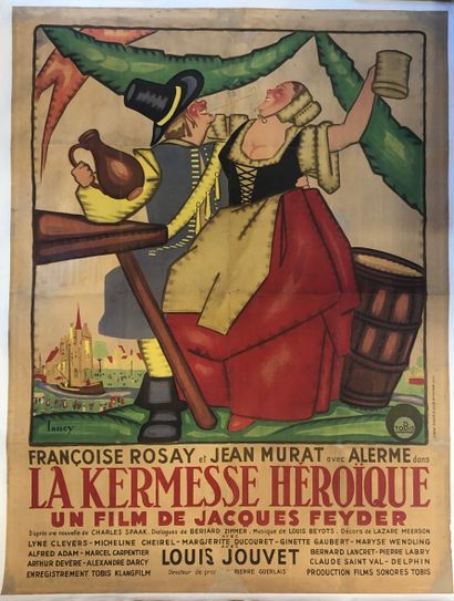 null LANCY (Bernard). "La Kermesse héroïque" (1935). Lithographie en couleurs, entoilée....