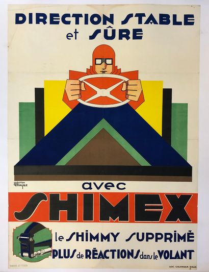 null RAYEZ (Pierre). "Shimex. Direction stable et sûre". Lithographie en couleurs,...