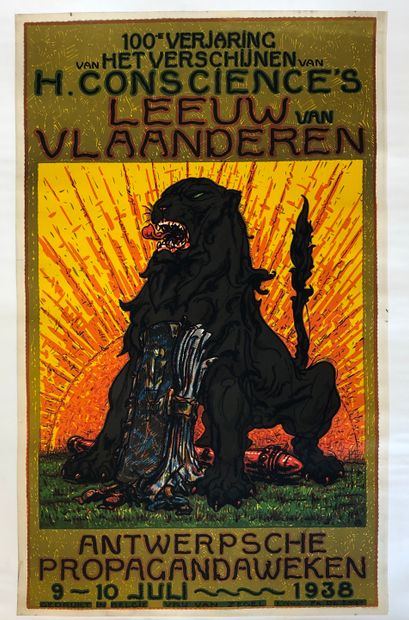 OST (Alfred). "100e verjaardag... Antwerpen Propagandaweken" (1938). Lithographie...