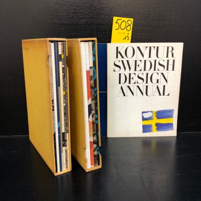 null "Kontur"，然后是"Kontur瑞典设计年鉴"。数字1至13。斯德哥尔摩，瑞典工业设计协会，1950-1966年，11卷。4°，Br.，装在2个...