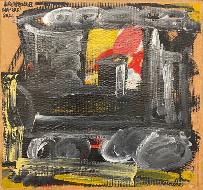 VINCHE (Lionel). "Shrove Tuesday的前夕"（1993年）。木板油画，右上角有标题、日期和签名，装在黑色木框中。框架尺寸：49 x 52,5厘米；主题：45...