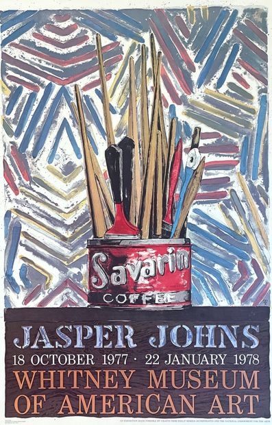 JOHNS (Jasper). 海报（1978）。彩色胶印版，为他在纽约惠特尼美国艺术博物馆的展览制作，Teleman Editions，1978年，尺寸：116...