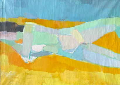 FROGNIER (Paul). "裸体"（约1966年）。布面油画。支架和主题的尺寸：75 x 104厘米。