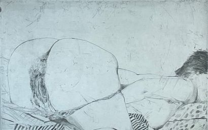 MANDELBAUM (Stéphane). "裸体III"（1981年）。纬纱纸上的黑色蚀刻画，只是。HC III "的铅笔字。1987年的遗留印刷品。画框尺寸：56...