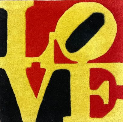 INDIANA (Robert). "Liebe Love"（2005）。手工编码的羊毛地毯。Kranenburg, Galerie F, 2006, 尺寸：60.9...