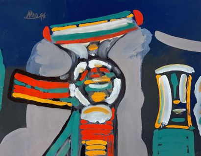 null ARNO (Walter). "Composition" (1954). Gouache on paper, dated and signed in the...