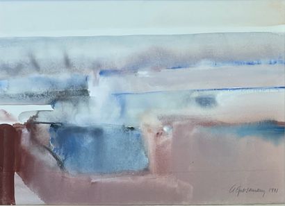 GROSEMANS (Arthur). "Composition" (1991). Watercolour on paper, titled, dated, signed...