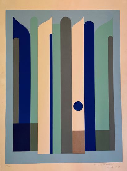 BAUGNIET (Marcel-Louis). "Composition" (1927-1978). Serigraph in color printed on...