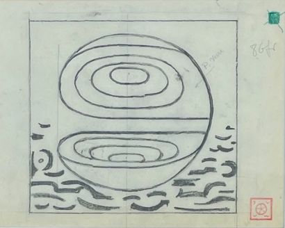 CARLIER (Maurice). "作曲"。一对炭笔画，带有艺术家的红色印章，分别装在一个黑色的木框里。镜框尺寸。(2 x) 35 x 41 cm; 主题。(2...