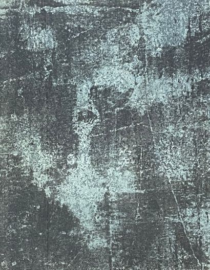 DUBUFFET (Jean). "黑暗的恩惠"（1959年）。彩色石板画，印在编织纸上，有标题、日期，只是13/30，并有铅笔签名，装在黑色木框中。画框尺寸：76...